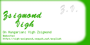 zsigmond vigh business card